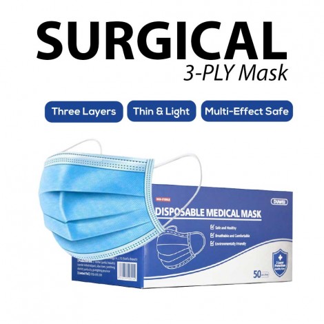 Disposable 3 ply Face Mask 50 pieces